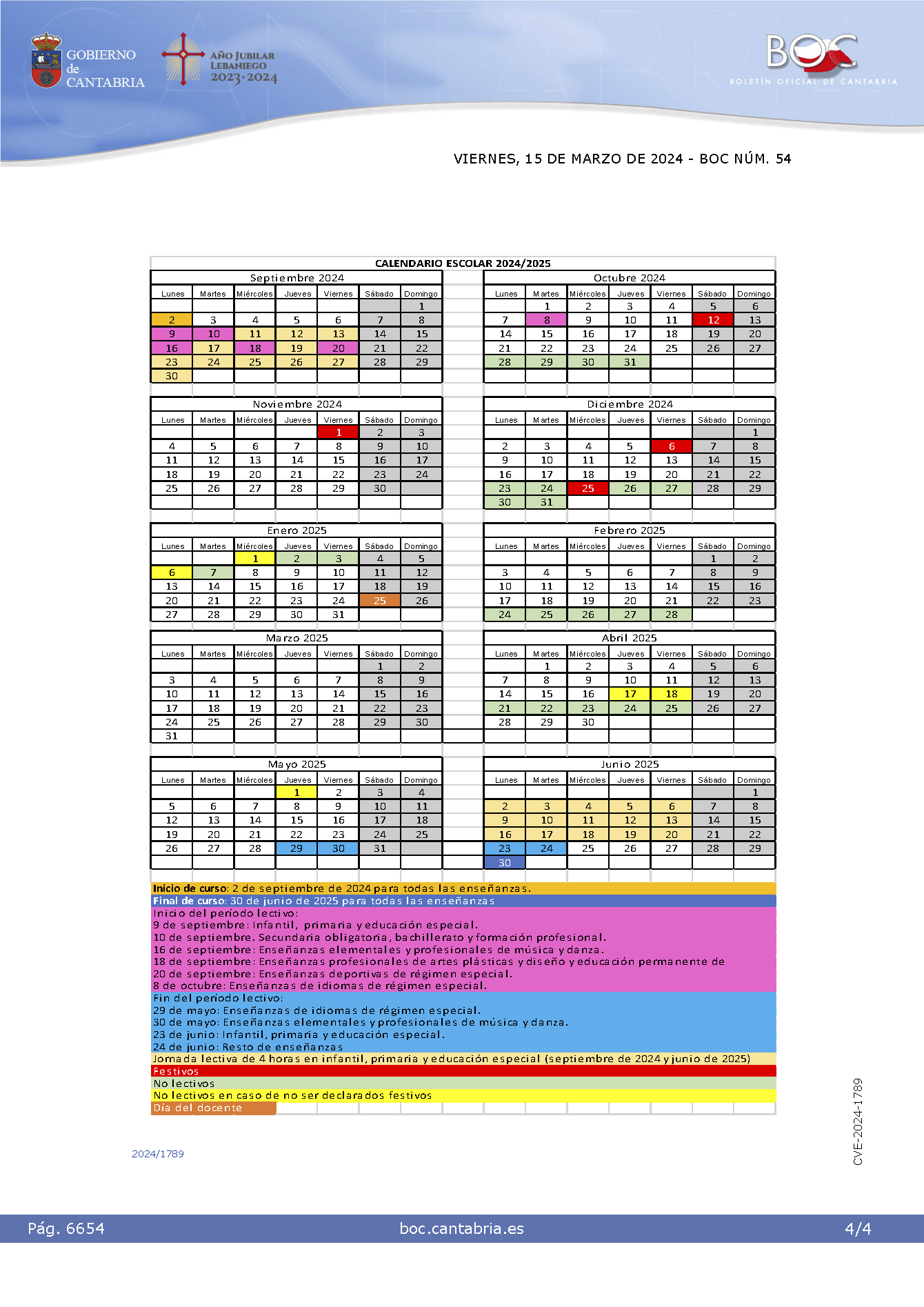 Calendario 24 25