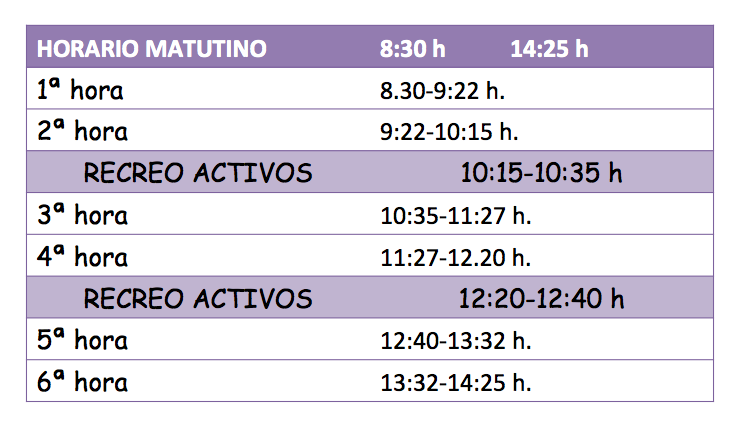 Horario matutino