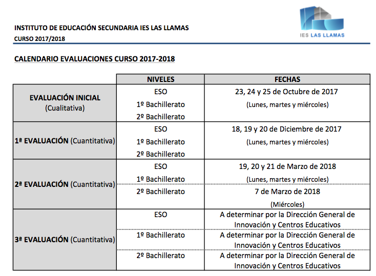 Calendario evas 17 18